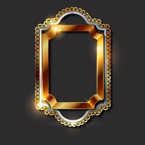 Decorative vintage golden frames and borders vector