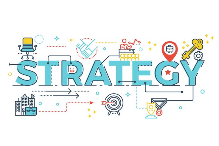 Estrategia de letras de palabras vector