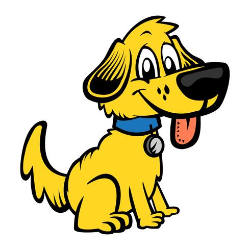 Perro de dibujos animados amable lindo vector