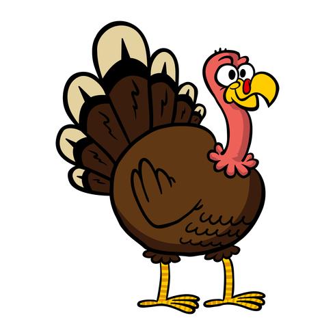 Vector illustration of a friendly cartoon turkey