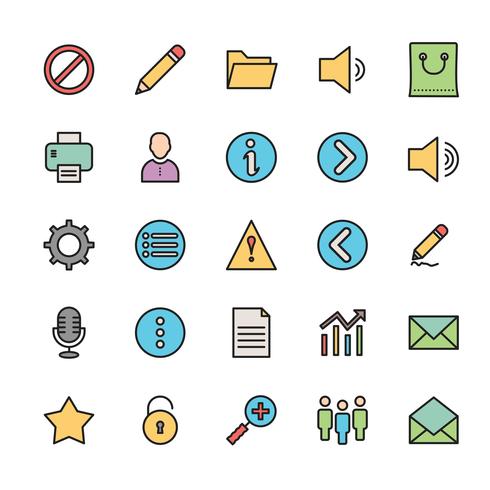 25 Basic UI Icon vector