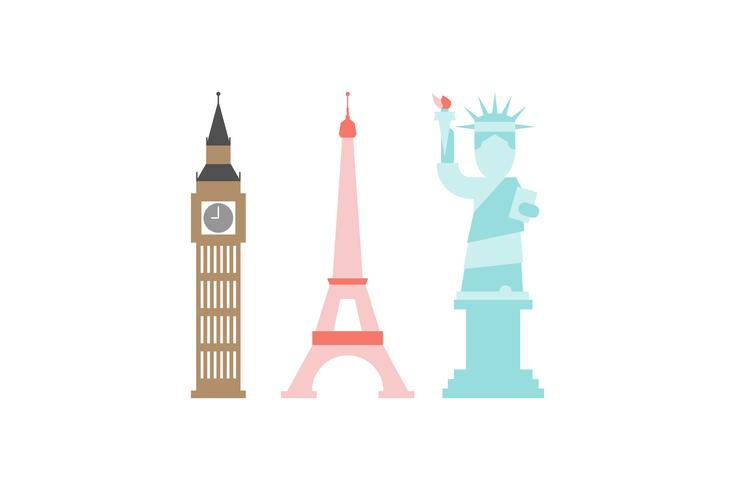 Londres, París, Nueva York vector