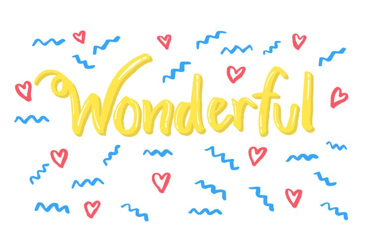 Wonderful word lettering vector