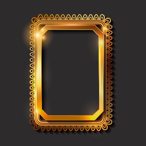 Decorative vintage golden frames and borders vector