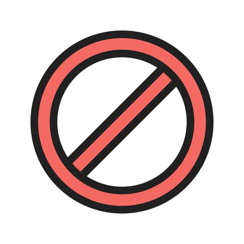 Forbidden line filled icon vector
