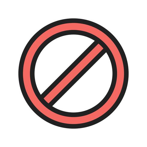 Icono de línea prohibida llena vector