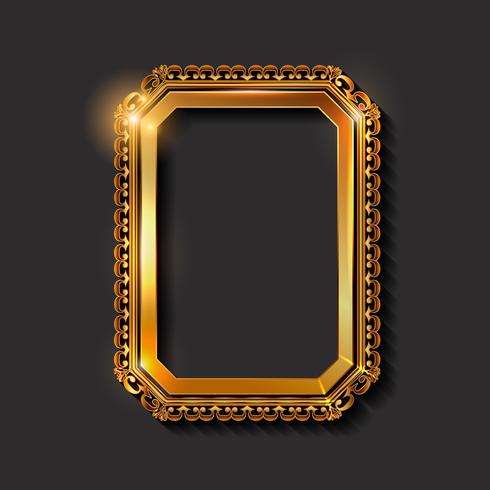 Decorative vintage golden frames and borders vector