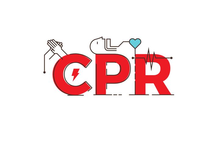 Ilustración de diseño de palabra CPR vector