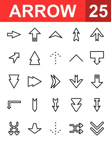 25 Arrow Line Icon  vector