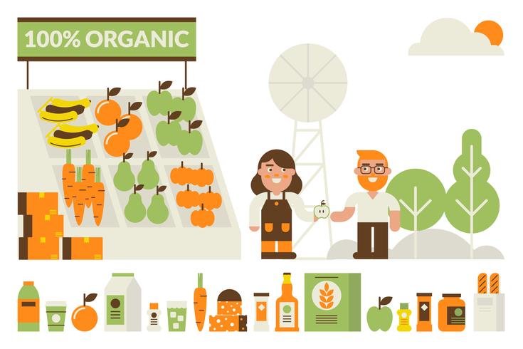 Organic market concept vector