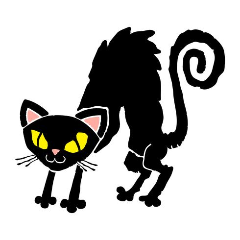 Gato negro de halloween vector