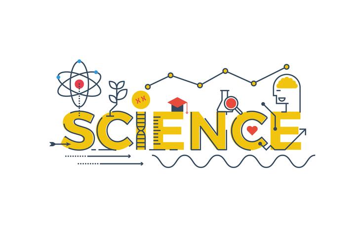 Science word illustration vector