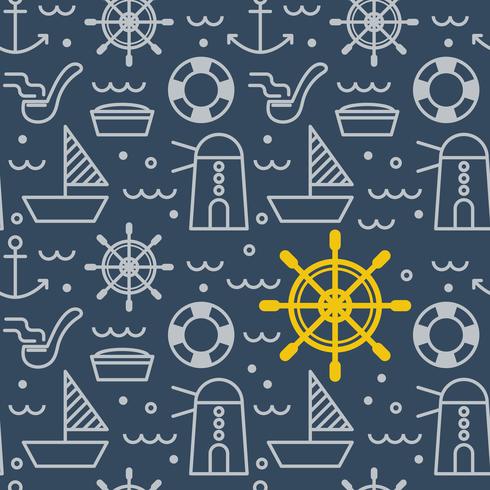 Nautical Seamless Pattern vector