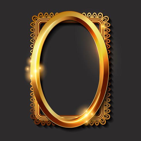 Decorative vintage golden frames and borders vector