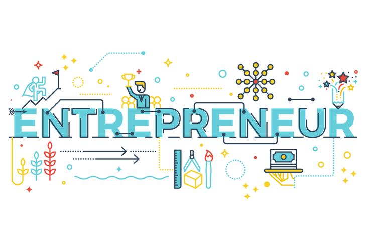 Entrepreneur word lettering vector