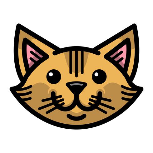 Lindo gato simpático feliz vector