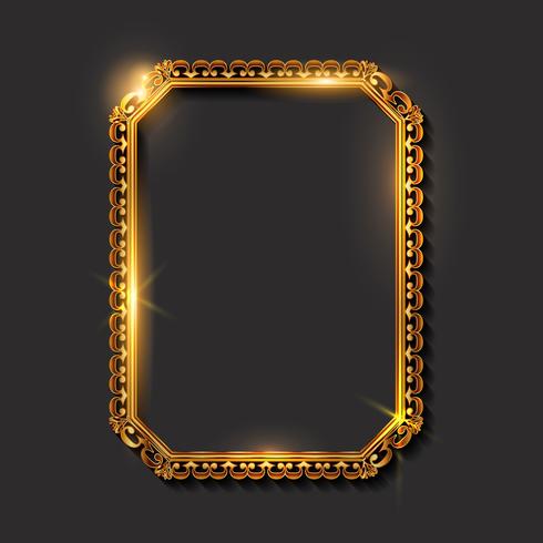 Decorative vintage golden frames and borders vector