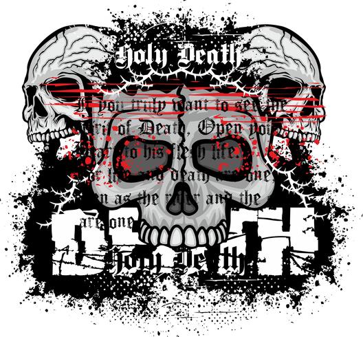 aggressive emblem with skull vector
