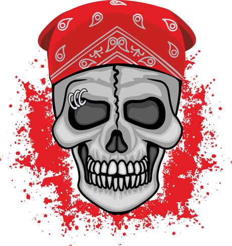 aggressive emblem with skull vector