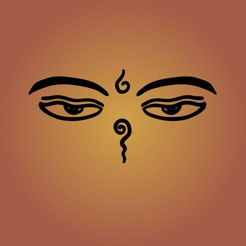 Eyes of buddha vector