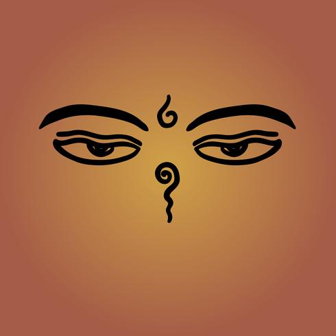 Eyes of buddha vector