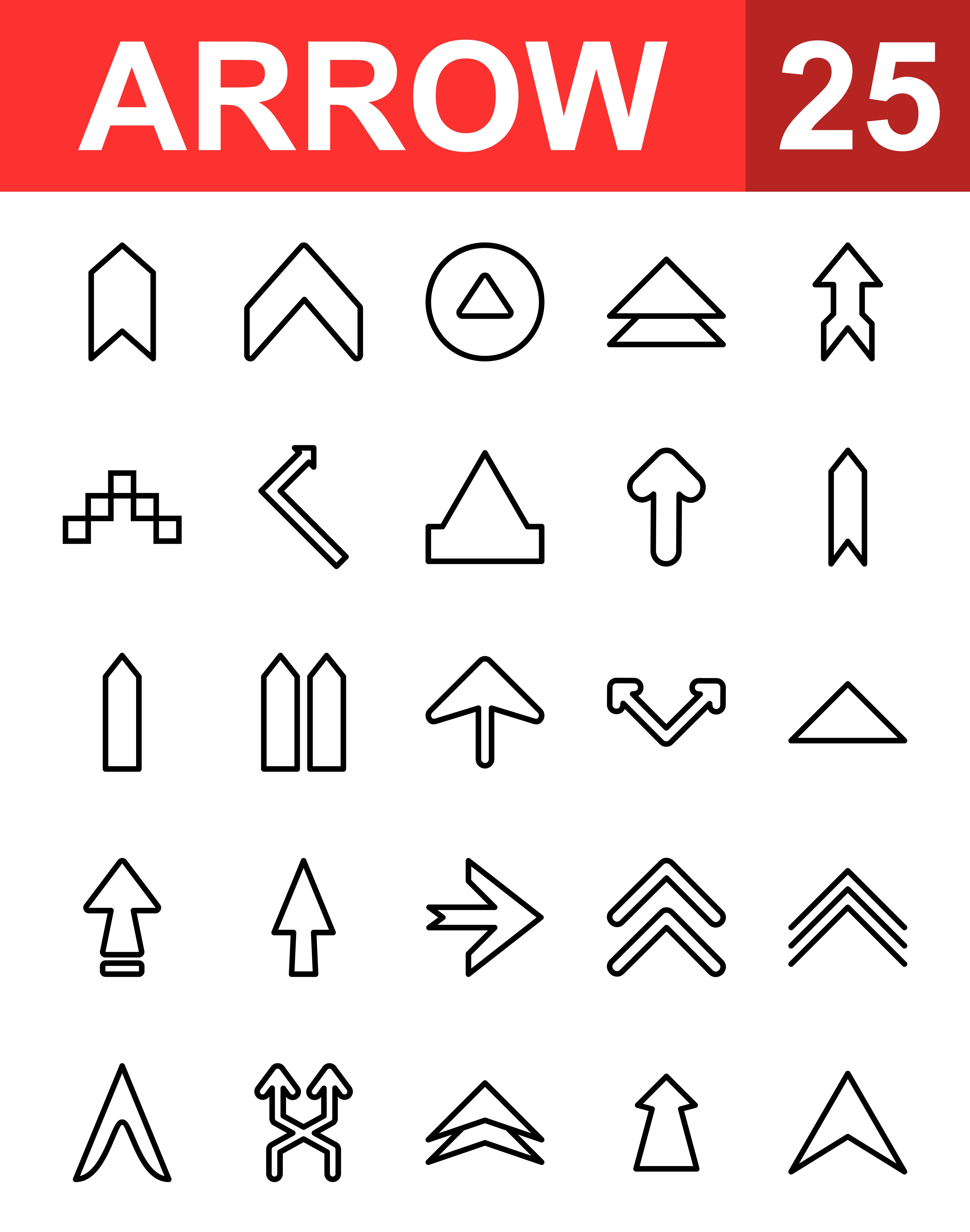 Download 25 Arrow Line Icon - Download Free Vectors, Clipart Graphics & Vector Art