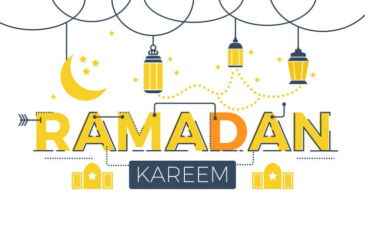 Palabra ramadan kareem vector