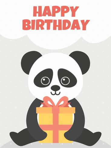 Feliz cumpleaños lindo panda vector