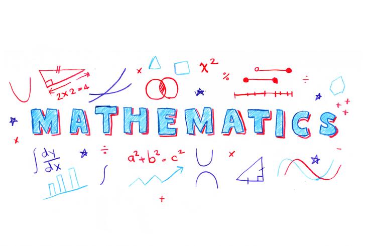Mathematics word illustration vector