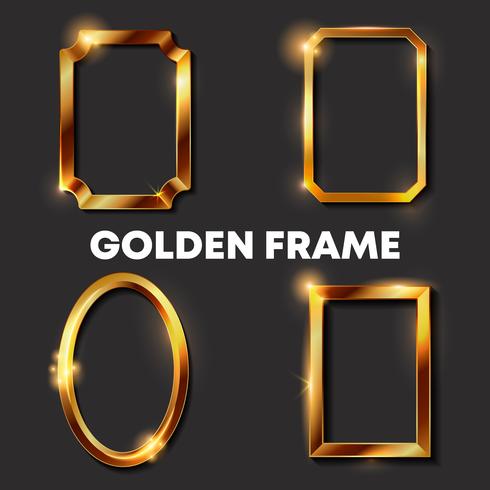 Decorative vintage golden frames and borders vector