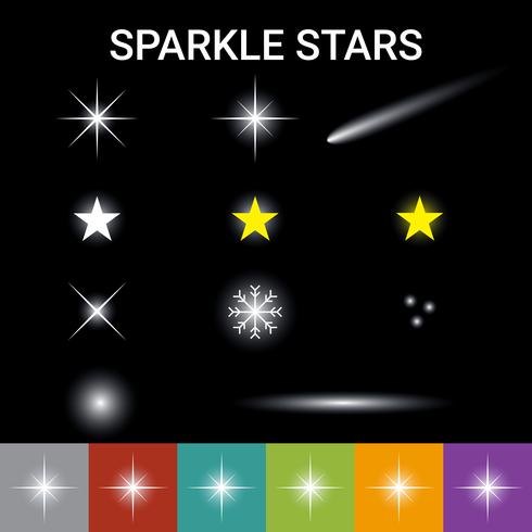 Efecto de estrellas brillantes vector