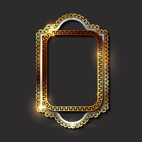 Decorative vintage golden frames and borders vector