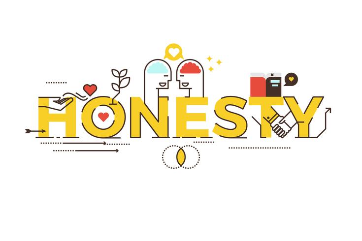 Honesty word lettering  vector
