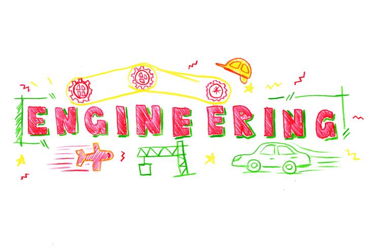 Engineering word illustration vector