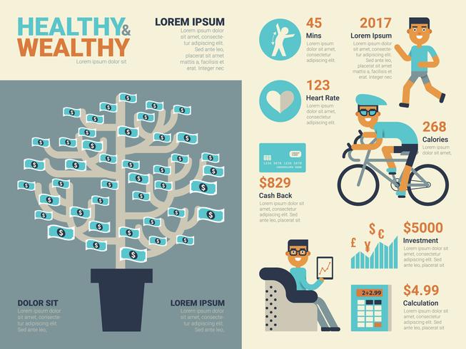 Healthy and Wealthy vector