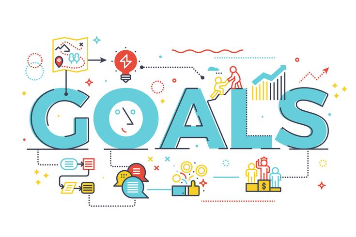 Goal word in business concept vector