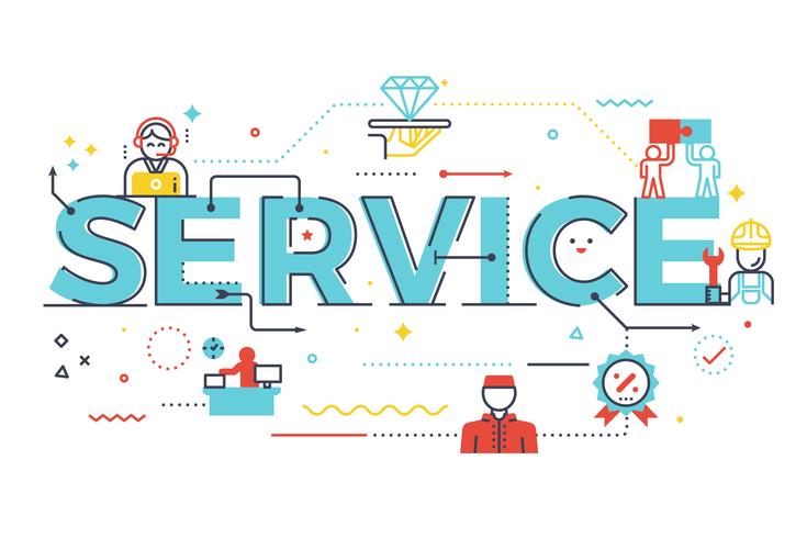 Service word lettering illustration vector