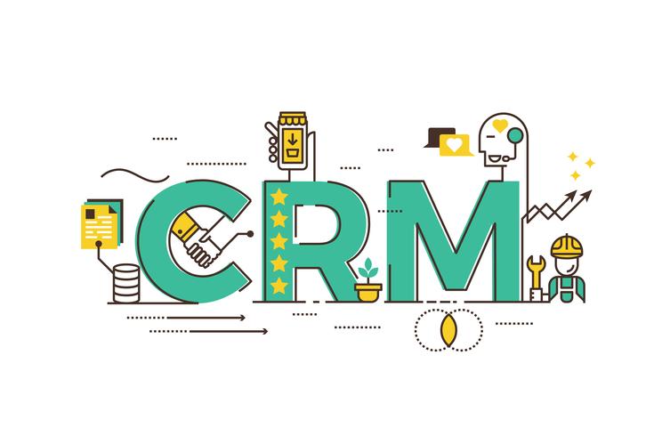 CRM: Gestión de la relación con el cliente. vector