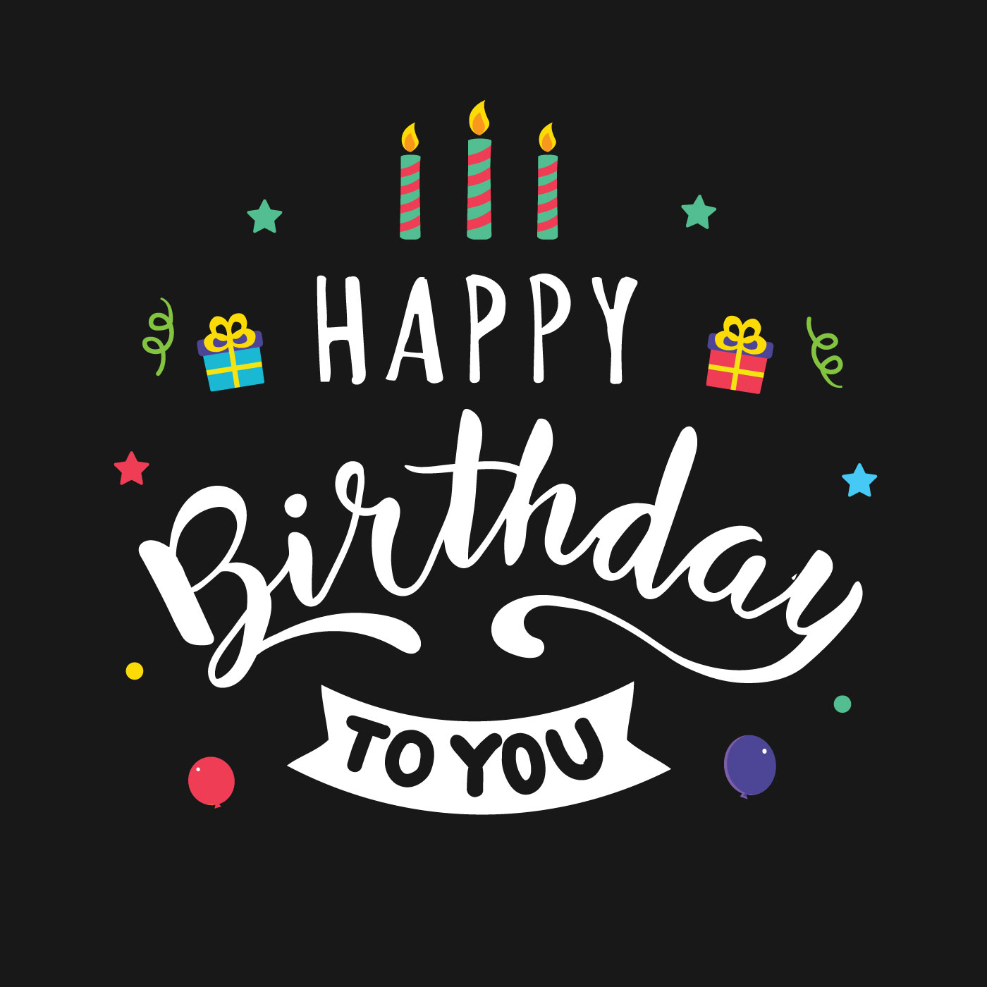 Download Happy Birthday Typography for Greeting Card - Download ...