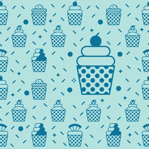 Cupcake seamless background vector