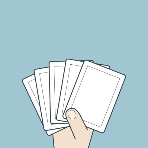 Hand holding card vector