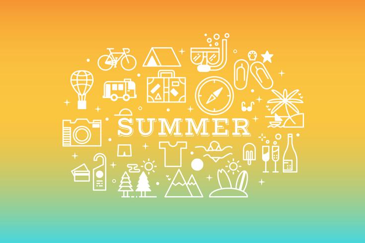 Summer travel icon concept illustration vector