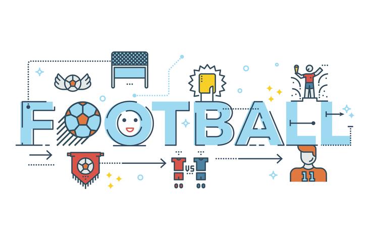 Football word lettering vector