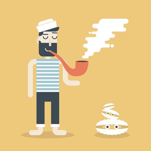 Smoking Sailor vector