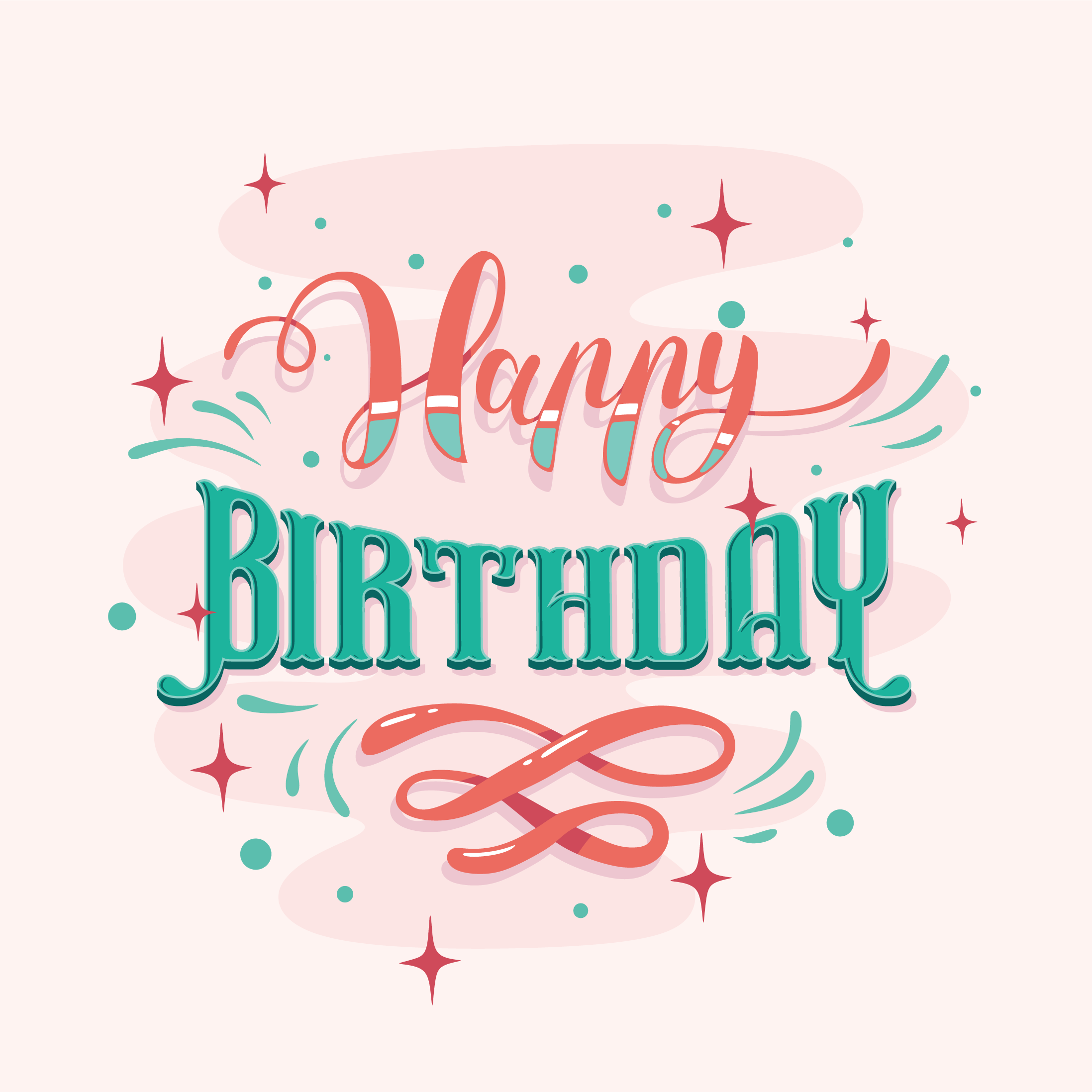 Download Happy Birthday Typography Vector - Download Free Vectors ...