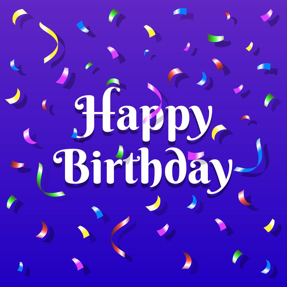 Happy Birthday With Colorful Confetti Card Template 545399 Vector Art