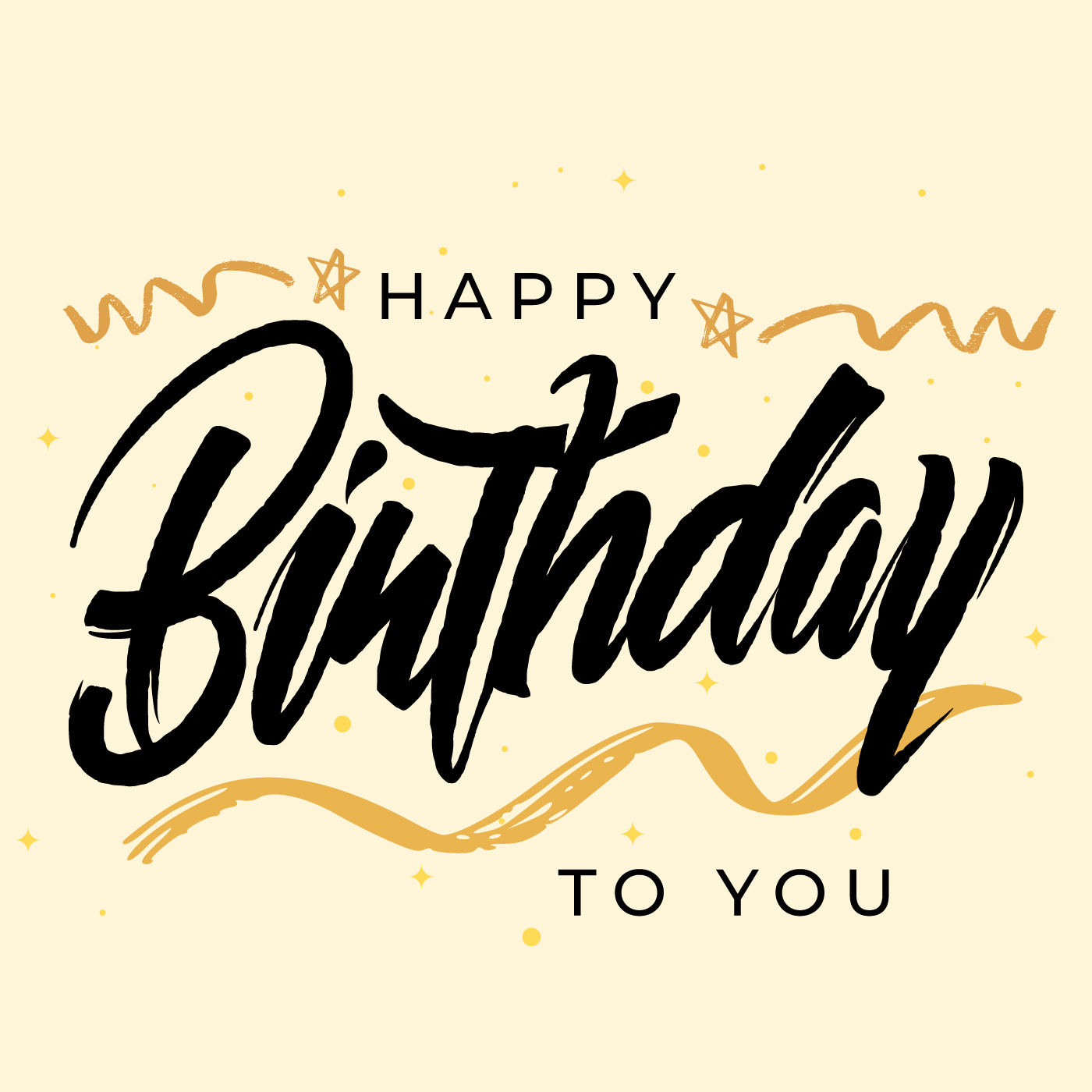 Download Happy Birthday Modern Brush Lettering Greeting Card ...