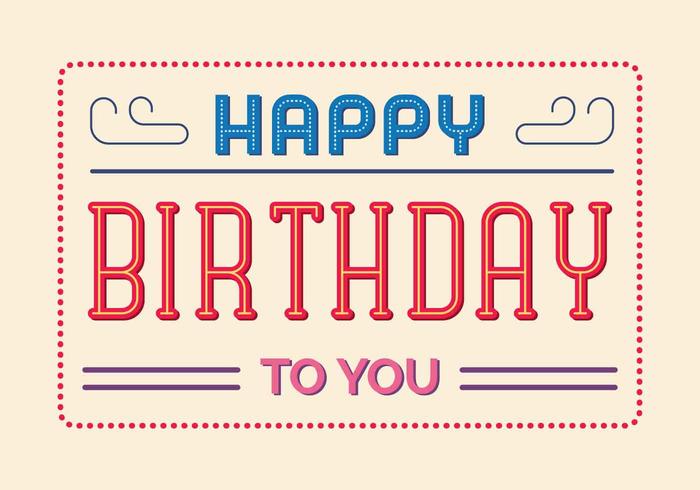 Happy Birthday Typography Illustration vector