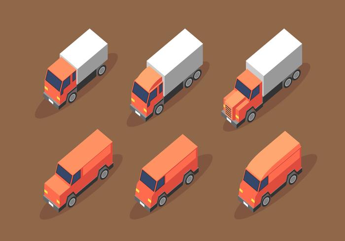 Isometric Van Truck Clip Art Vector