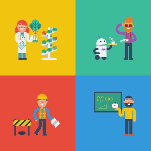 STEM characters concept vector